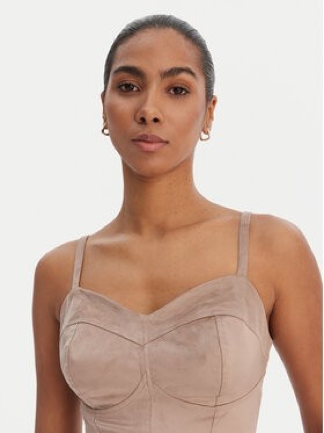 Guess Top W6RH03 WJ472 Beżowy Slim Fit