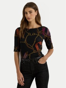 LAUREN RALPH LAUREN Bluzka 200980215001 Czarny Slim Fit