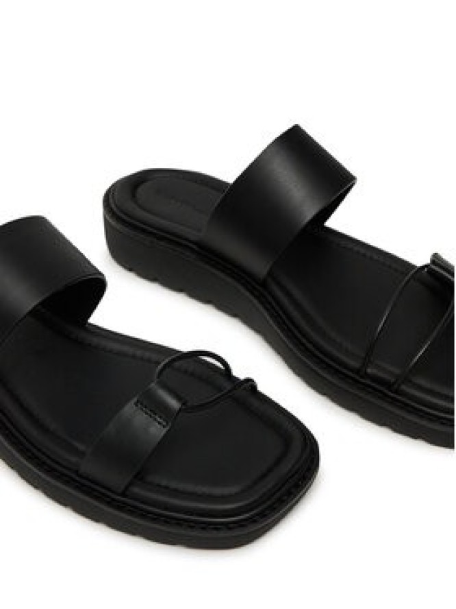 Calvin Klein Jeans Klapki Rope Sandal Soft Lth Mg YW0YW01864 Czarny