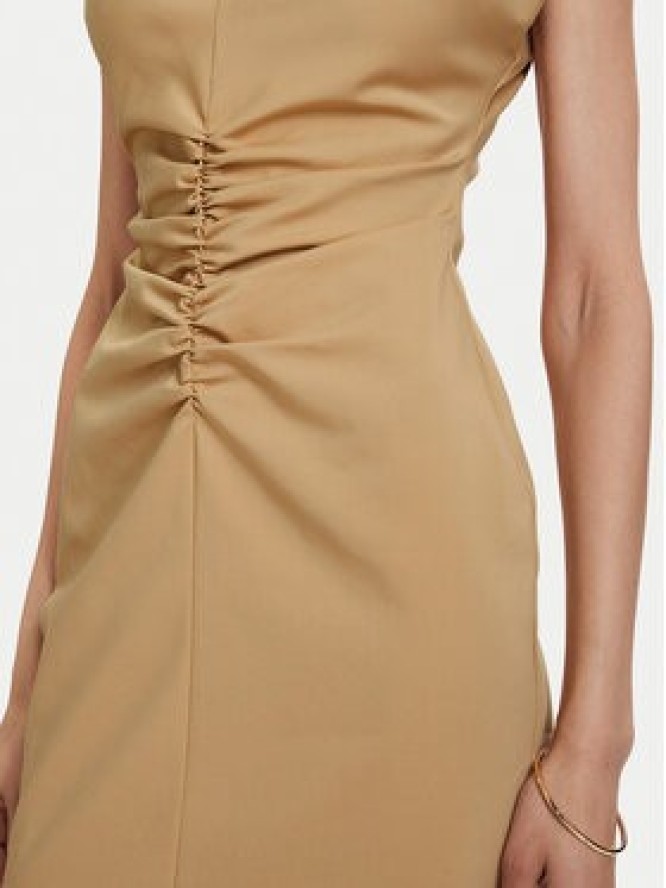 ACCESS FASHION Sukienka koktajlowa 63-3409-162 Beżowy Regular Fit