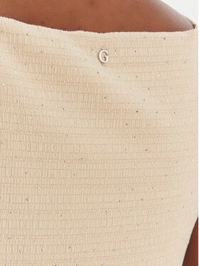 Guess Sukienka koktajlowa W6GKA1 K3488 Beżowy Slim Fit