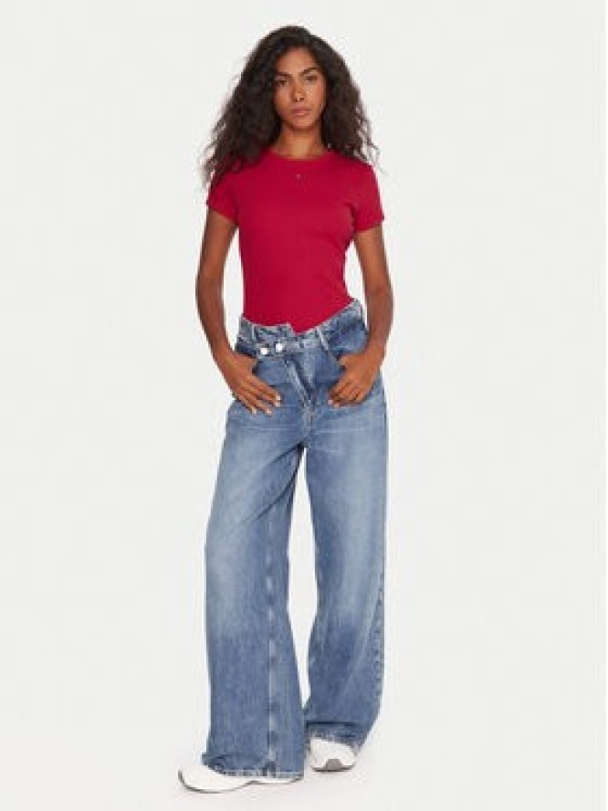 Tommy Jeans T-Shirt Essential DW0DW17383 Różowy Slim Fit