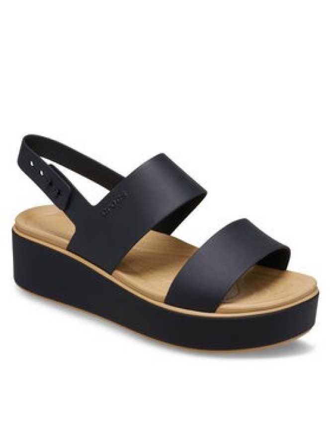 Crocs Sandały Brooklyn Matte Wrap Low Wedge 211802 Czarny