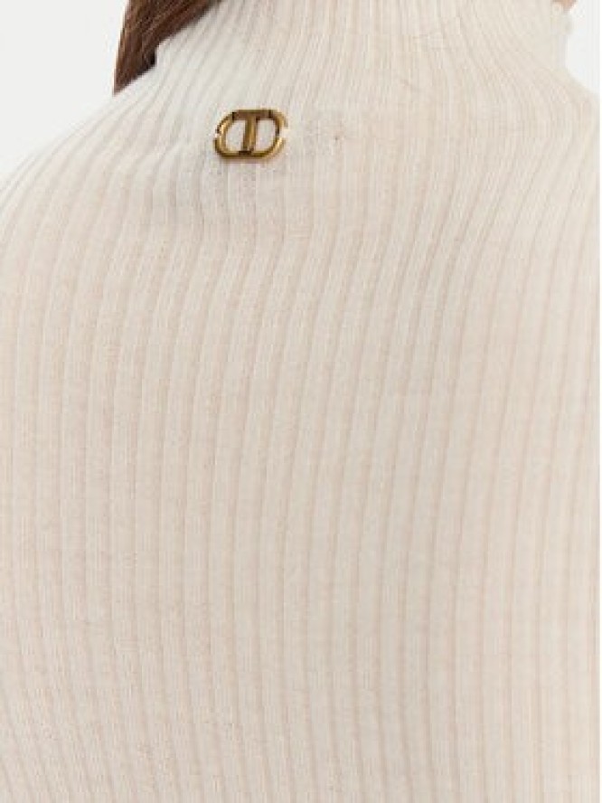 TWINSET Sweter 252TT3111 Écru Slim Fit