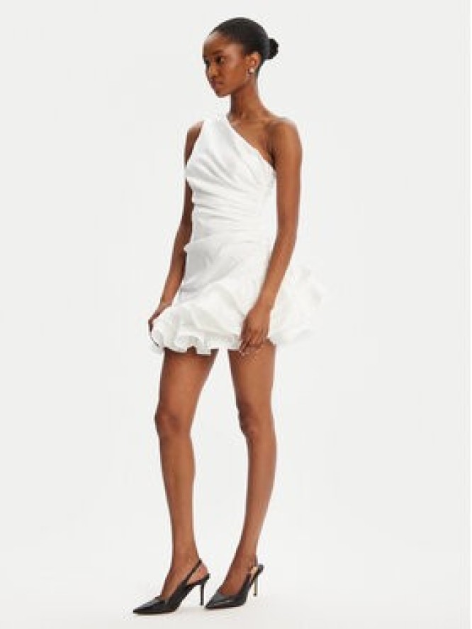 Bardot Sukienka koktajlowa Silvana Ruffle 60037DB Biały Slim Fit