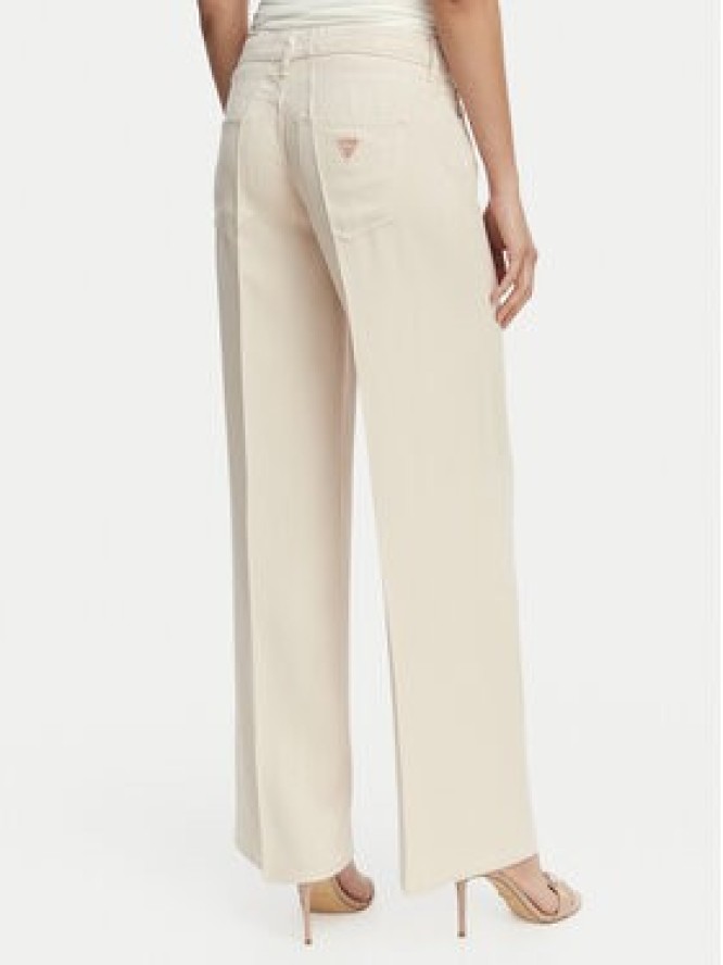 Guess Jeansy W4GA96 WDP85 Kremowy Wide Leg