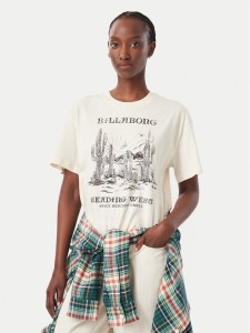 Billabong T-Shirt EBJZT00646 Kremowy Regular Fit