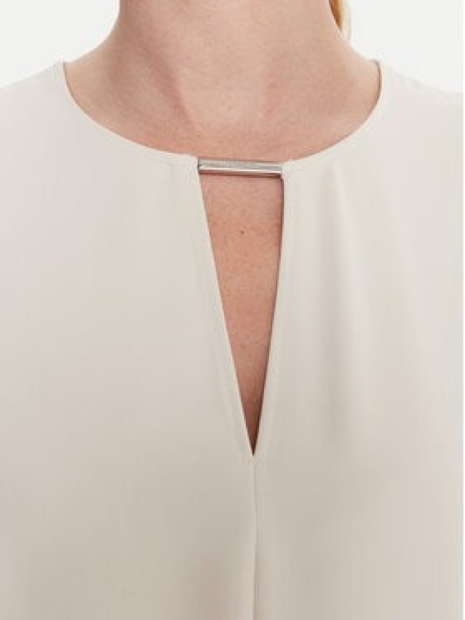 Calvin Klein Bluzka LV044C196G Écru Regular Fit