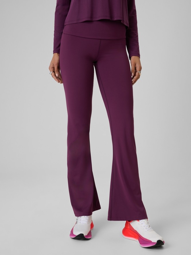 4F Legginsy z rozszerzanymi nogawkami damskie - fioletowe XL