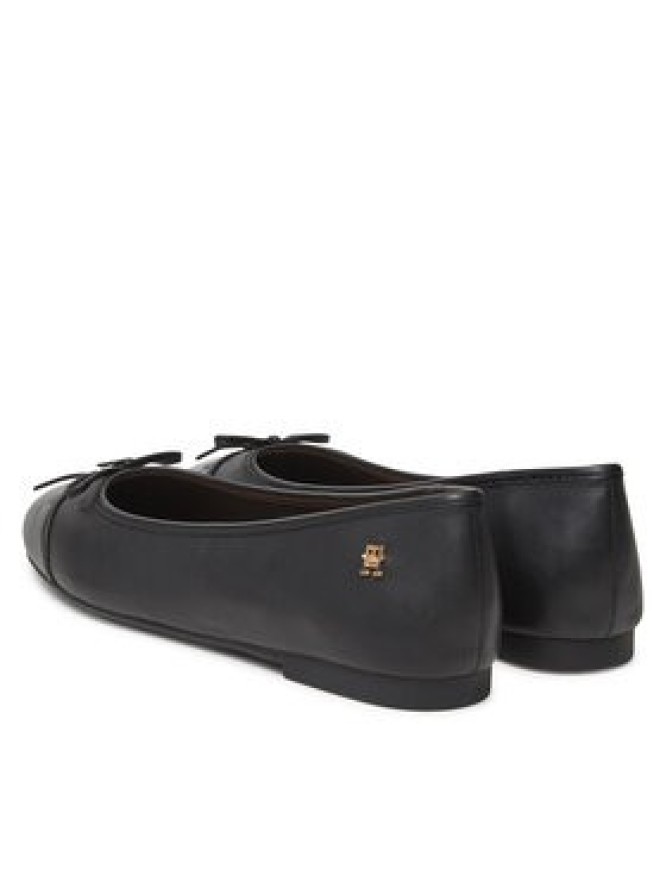 Tommy Hilfiger Baleriny Toe Cap Leather Ballerina FW0FW08759 Czarny