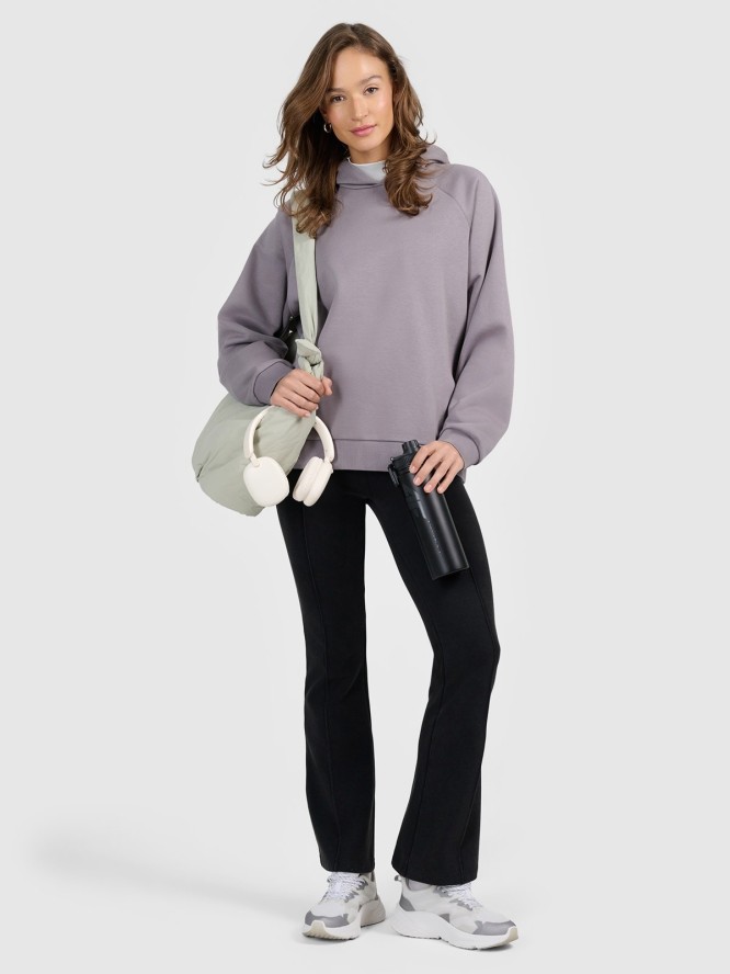 4F Bluza dresowa nierozpinana z kapturem damska - szara M