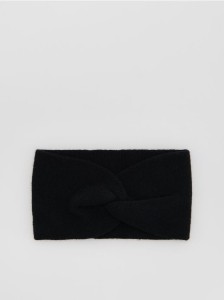 Opaska na głowę z wełną - czarny