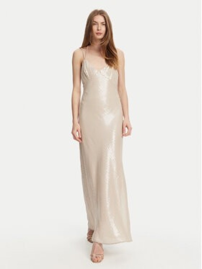 TWINSET Sukienka wieczorowa 251TT2130 Écru Slim Fit