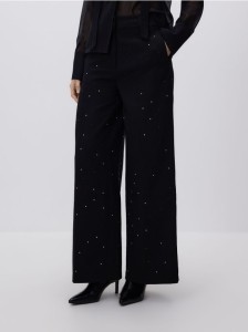 Spodnie ze strasem - czarny