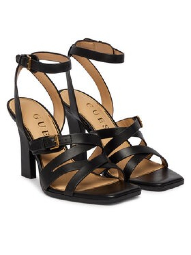 Guess Sandały FLJRAD LEA03 Czarny