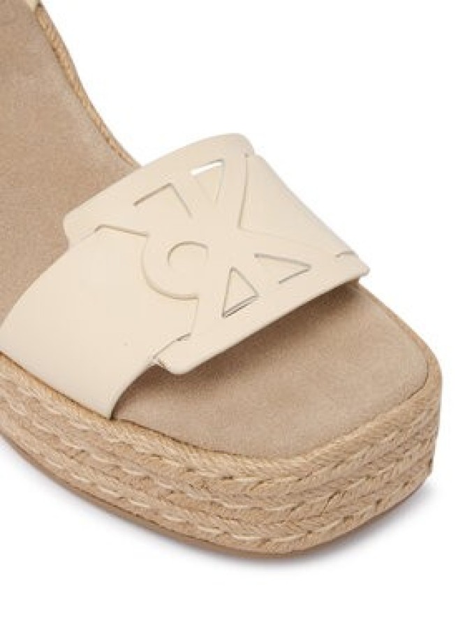 Calvin Klein Espadryle Wedge Espad 70 Embl Lth HW0HW02897 Beżowy