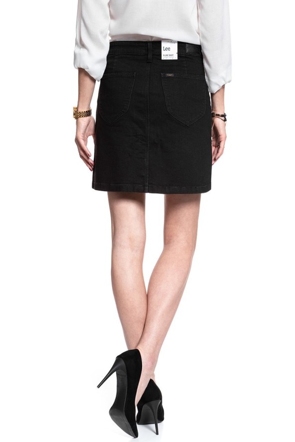 SPÓDNICA JEANSOWA LEE A LINE SKIRT MOTO BLACK L38NIZLG 112108283
