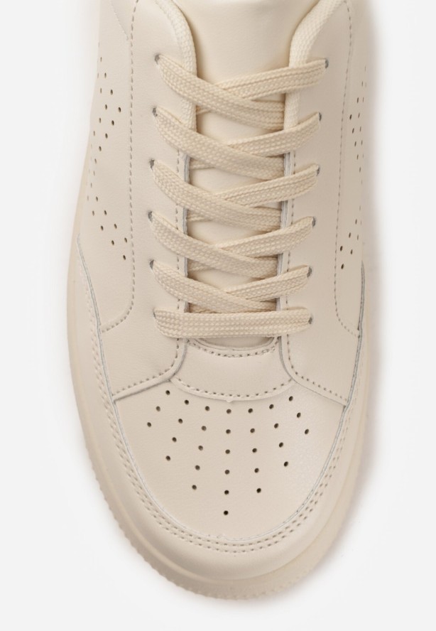 Beżowe Sneakersy na Platformie Agnenia