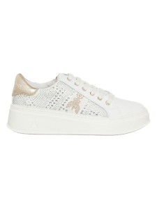 Patrizia Pepe Skórzane sneakersy w kolorze złoto-białym rozmiar: 39