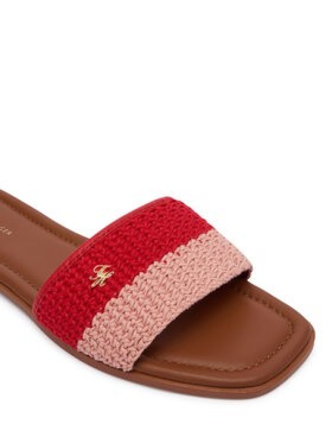 Tommy Hilfiger Klapki Th Flat FW0FW09513 Czerwony