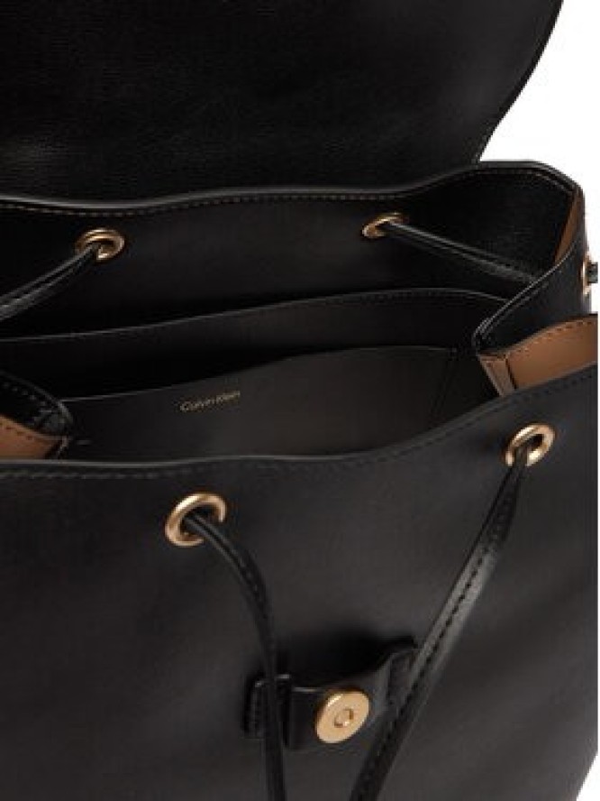 Calvin Klein Plecak Foil Logo Large Flap Backpack LV04F3505G Czarny