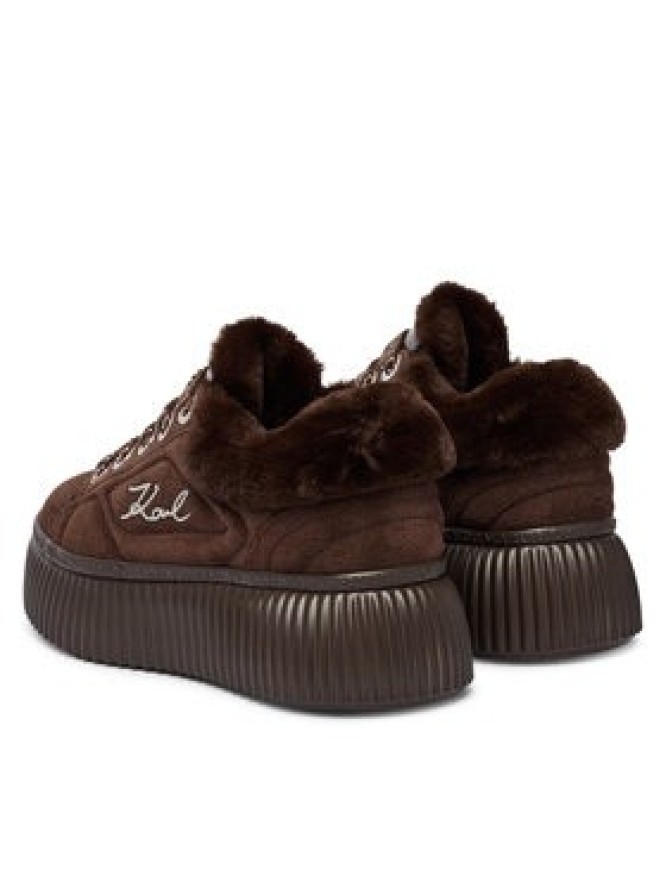 KARL LAGERFELD Sneakersy Kreeper Lo KL42312L Brązowy ciemny