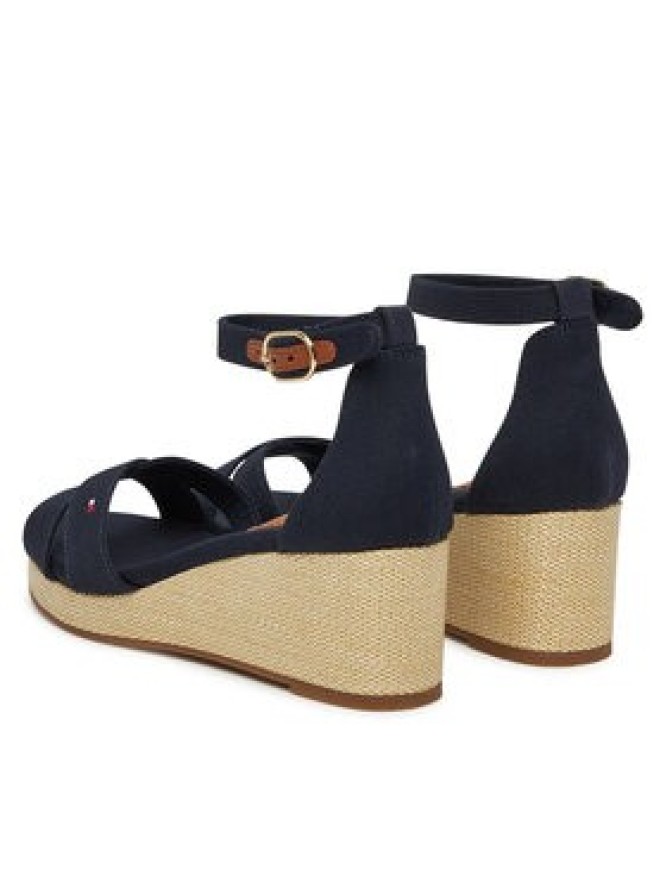 Tommy Hilfiger Sandały Flag Criss-Cros Mid Wedge Espad FW0FW08481 Granatowy