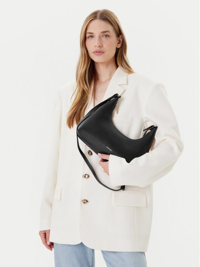 Calvin Klein Torebka Foil Logo Conv Shou?Lder Bag LV04F3272G Czarny