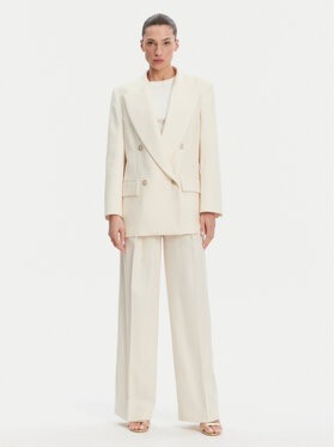 Simona Corsellini Spodnie materiałowe P25CPPA01901 Écru Relaxed Fit