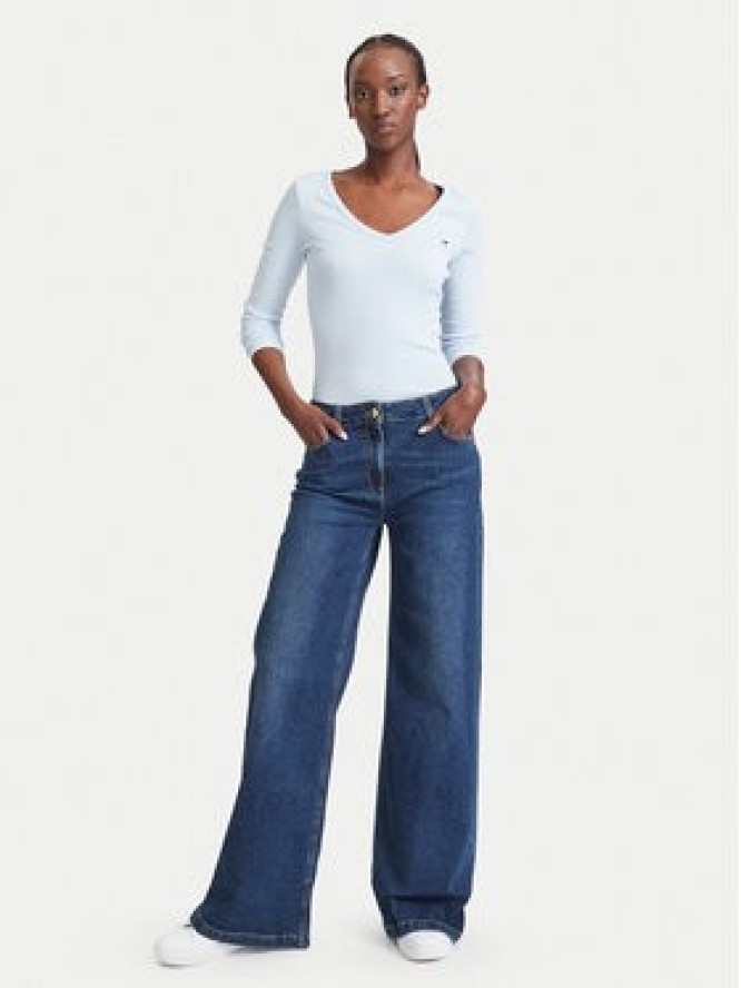 Tommy Jeans Bluzka Essential DW0DW17990 Niebieski jasny Slim Fit
