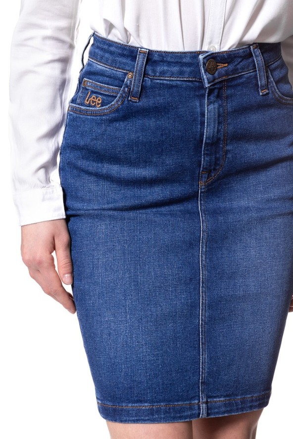 SPÓDNICA JEANSOWA LEE HIGH WAIST SKIRT TRUE BLUE L38QROPB 112108313