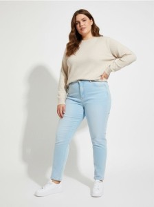 Jeansy mom fit plus size - niebieski