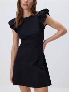 Sukienka mini z falbanami - czarny