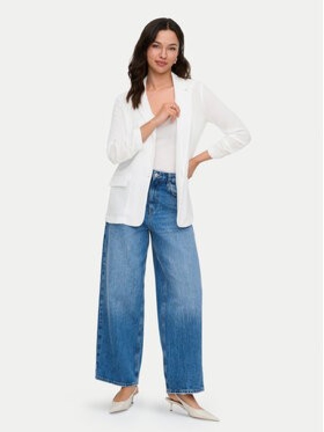 ONLY Marynarka Lita 15370275 Biały Regular Fit