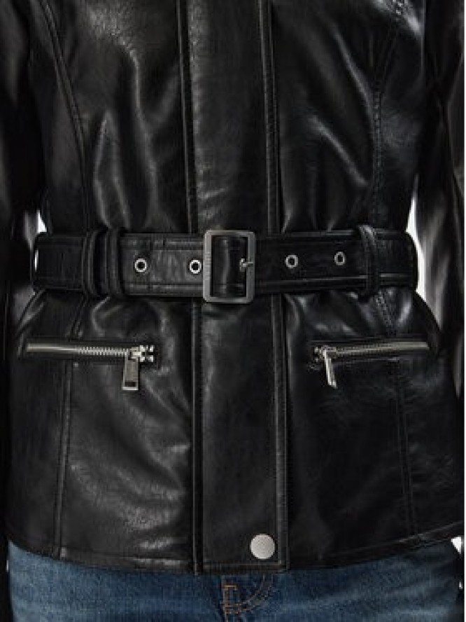 Guess Kurtka z imitacji skóry W6YL17 W2907 Czarny Regular Fit