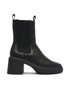 Calvin Klein Botki Block Heel Chelsea Boot Lth HW0HW03694 Czarny