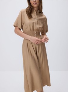 Sukienka szmizjerka - beżowy