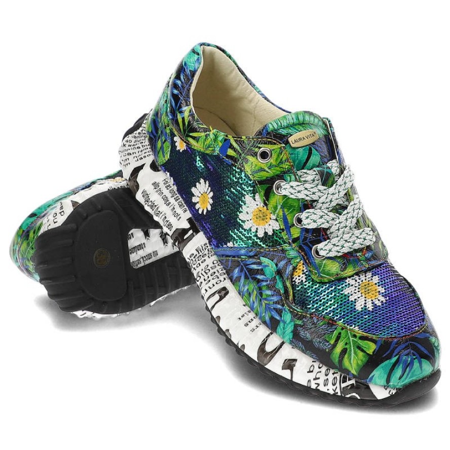 Zielone Sneakersy Laura Vita Stylowe Obuwie Damskie