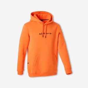 Bluza na deskorolkę HD500 pomarańczowa we współpracy z Make Life Skate Life
