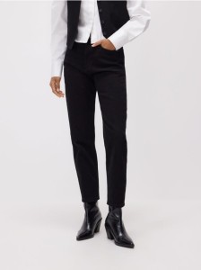 Jeansy mom fit slim - czarny
