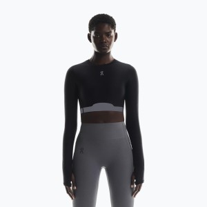 Longsleeve treningowy damski On Train Crop black