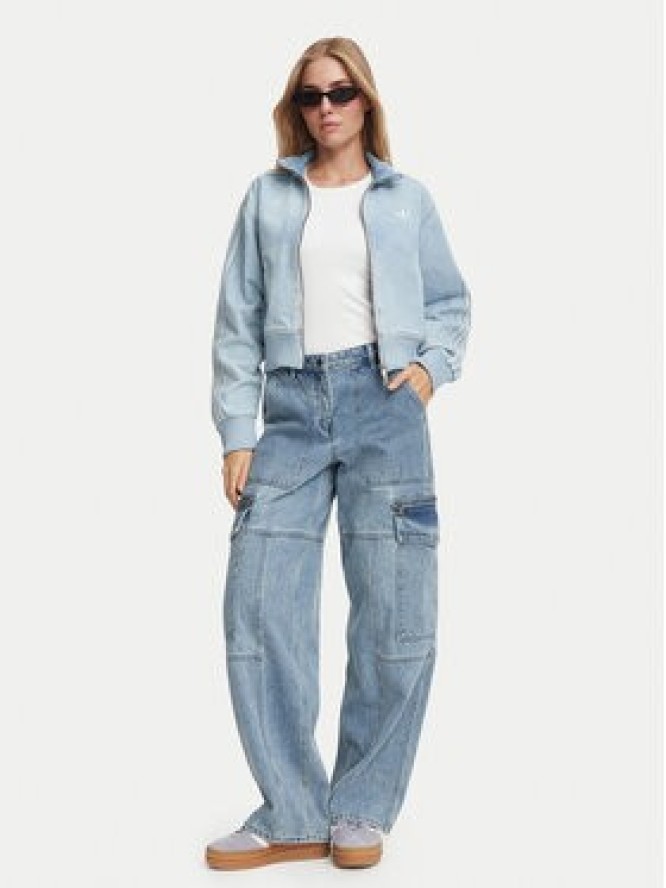 adidas Kurtka jeansowa Firebird KQ6492 Niebieski Slim Fit