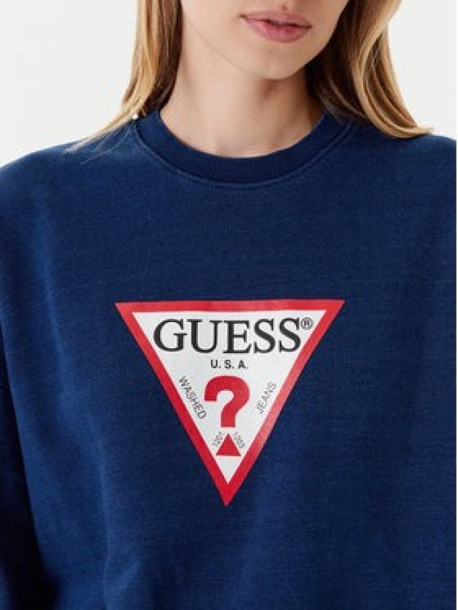 Guess Jeans Bluza W5YQ12 KCXQ1 Granatowy Oversize