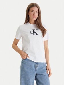 Calvin Klein Jeans T-Shirt Graphic LV044E215G Biały Regular Fit