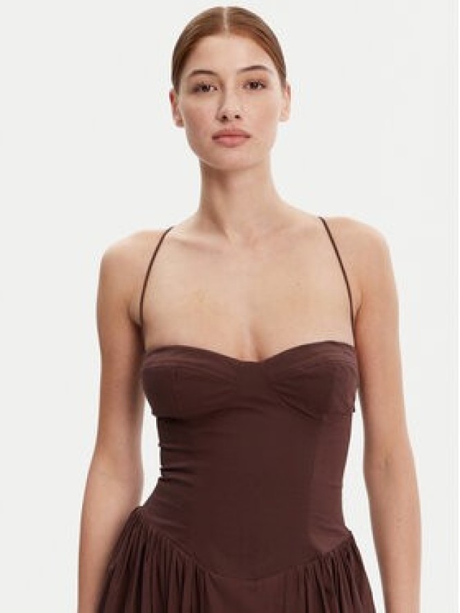 Bardot Sukienka wieczorowa 59786DB Brązowy Regular Fit