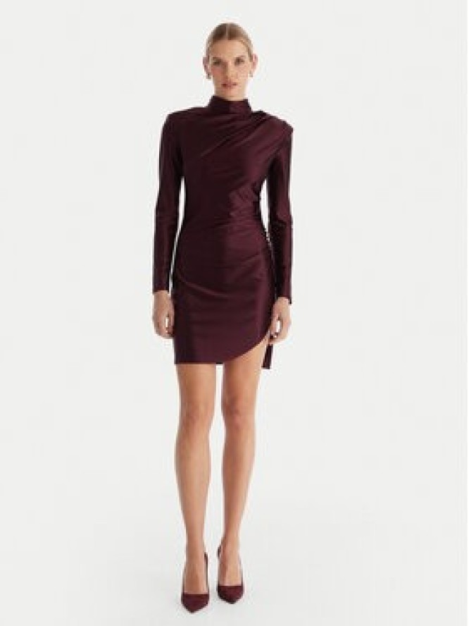 ACCESS FASHION Sukienka koktajlowa 54-3037-170 Bordowy Slim Fit