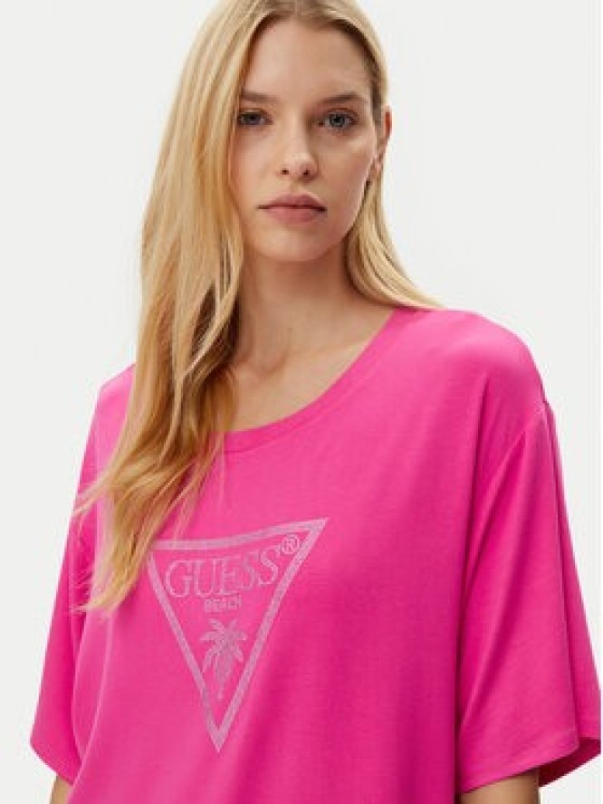 Guess T-Shirt E4GI00 K68D2 Różowy Regular Fit