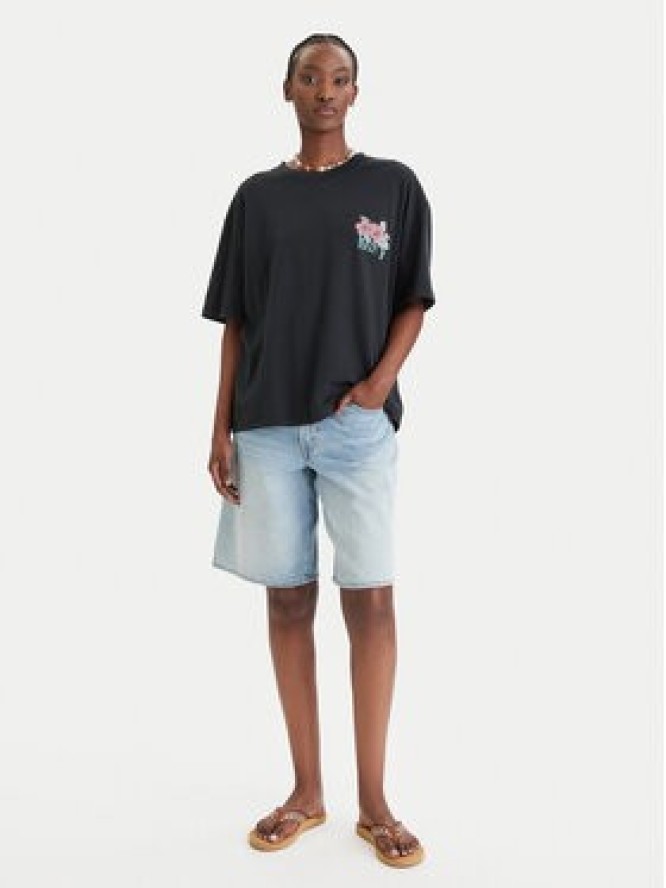 Roxy T-Shirt Talloversize Washed ERJZT06081 Czarny Oversize