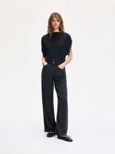 Jeansy straight - szary