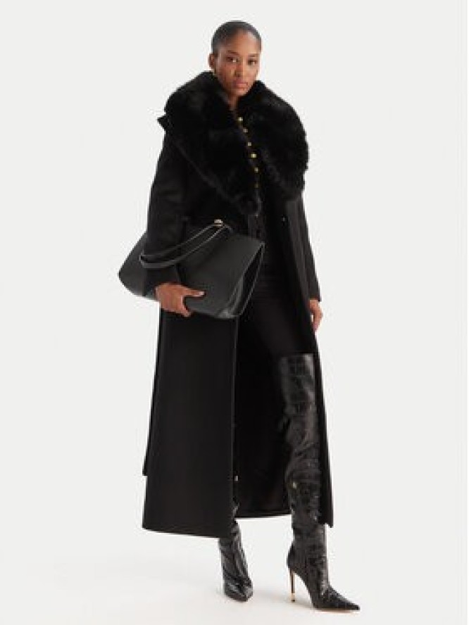 YES LONDON Płaszcz wełniany CD1218ECO Czarny Regular Fit